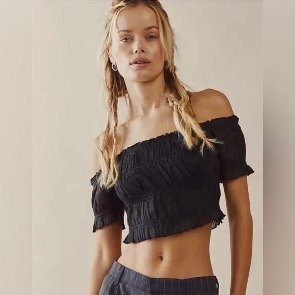 Free People White Off-Shoulder Ruffle Top - Picture 11 of 15